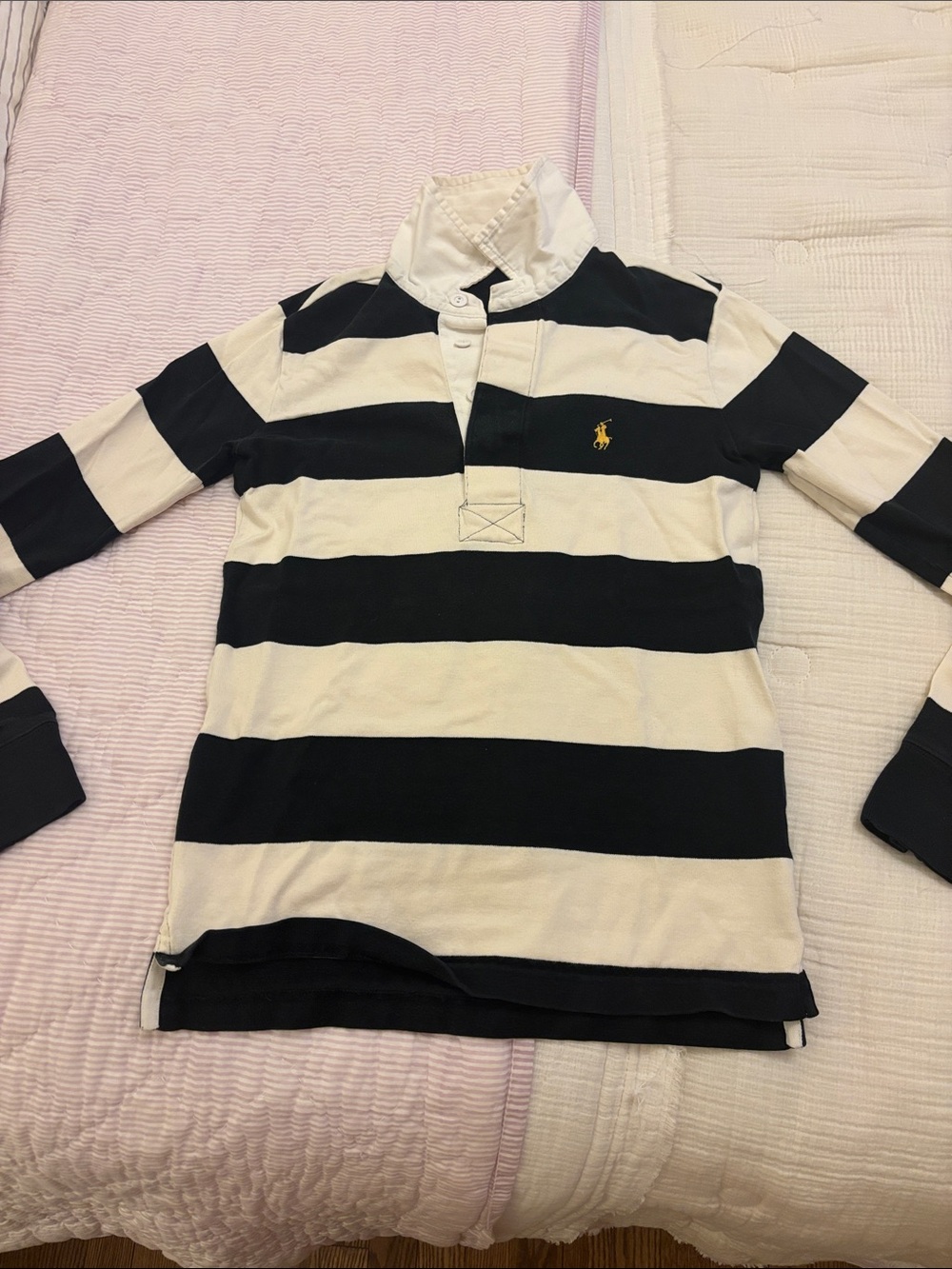 Polo by Ralph Lauren Women’s Navy & White Striped Rugby Shirt